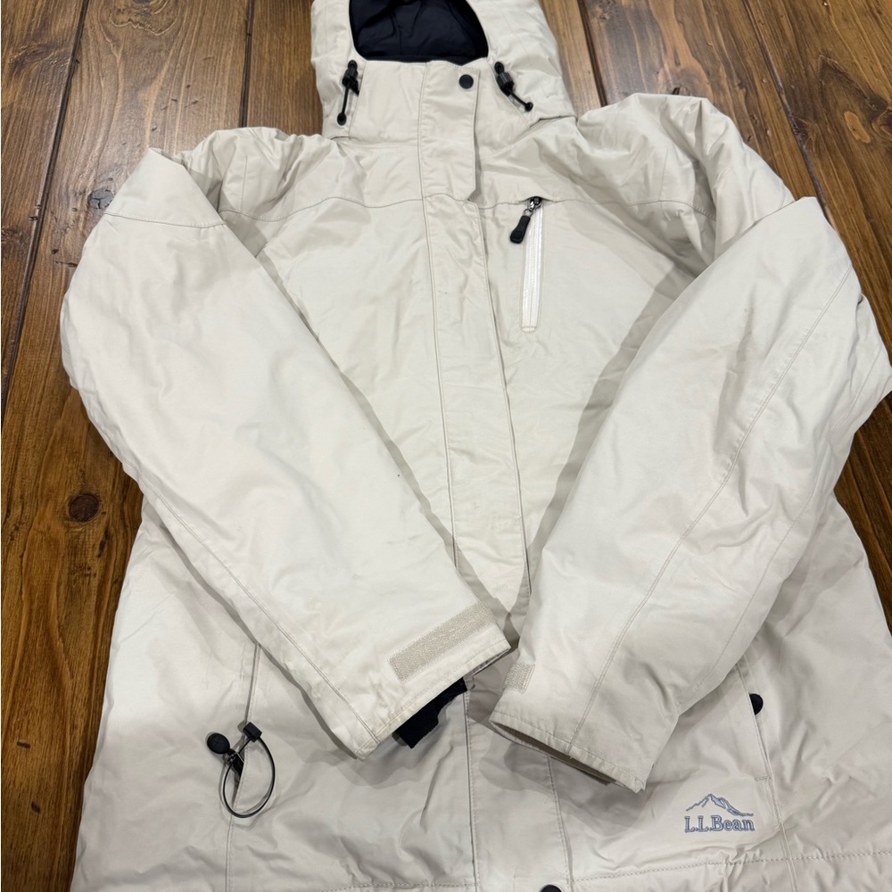 L.L. Bean Black and White Hooded Jacket